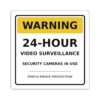 Warning 24-Hour Video Surveillance Die-Cut Sticker – Security Cameras In Use