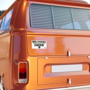 Alternative view of Deliveries Please Leave Packages Here Sticker — Package Drop-Off Directional Car Decal