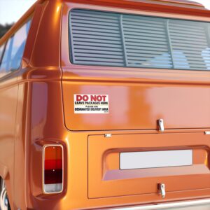 Alternative view of Do Not Leave Packages Here Bumper Sticker — Designated Delivery Area Notice