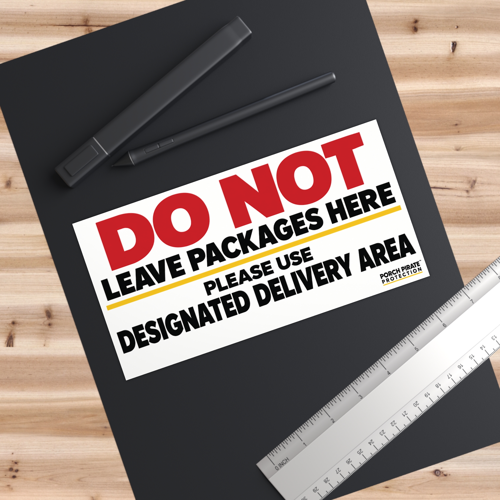 Do Not Leave Packages Here Bumper Sticker — Designated Delivery Area Notice - Image 3